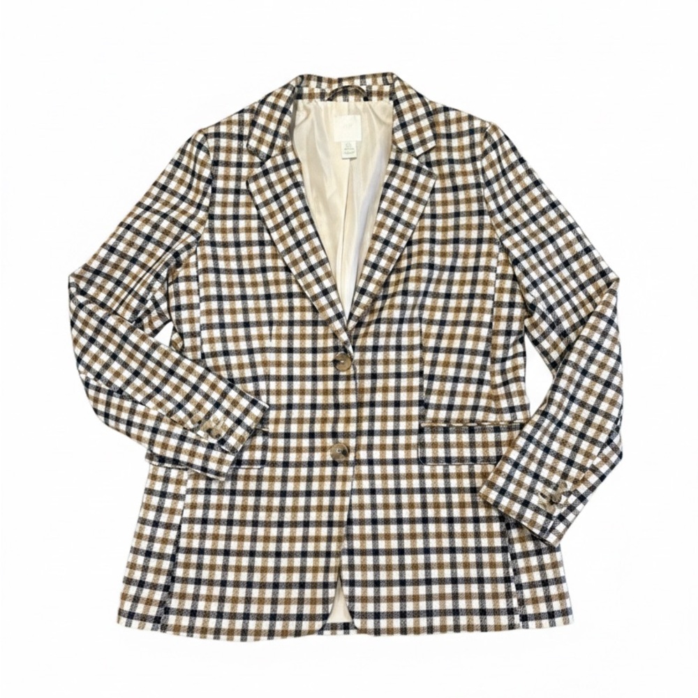 H&M Plaid Blazer in Brown and Black